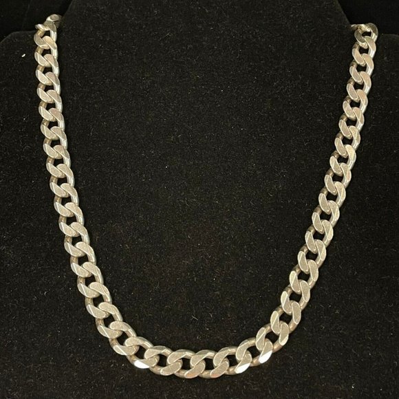 Sterling Silver Cable Link Chain 20" Necklace 10mm 99.4g (SZ1055)